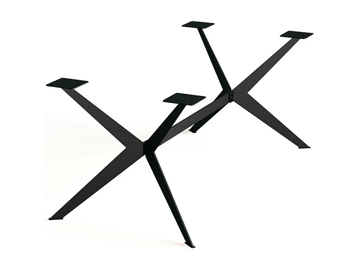 Table extensible chêne grisé bords biseautés pied graphique 180 cm PALERME