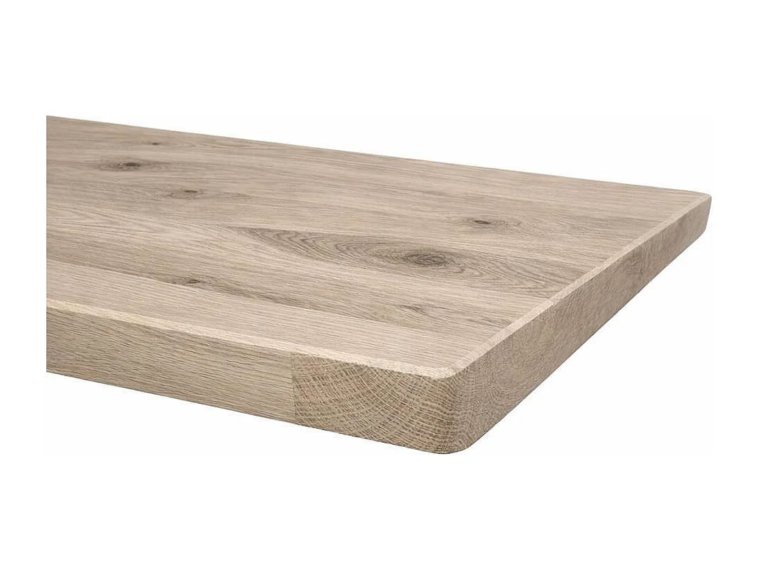 Table extensible chêne grisé bords biseautés pieds en X 180 cm PALERME