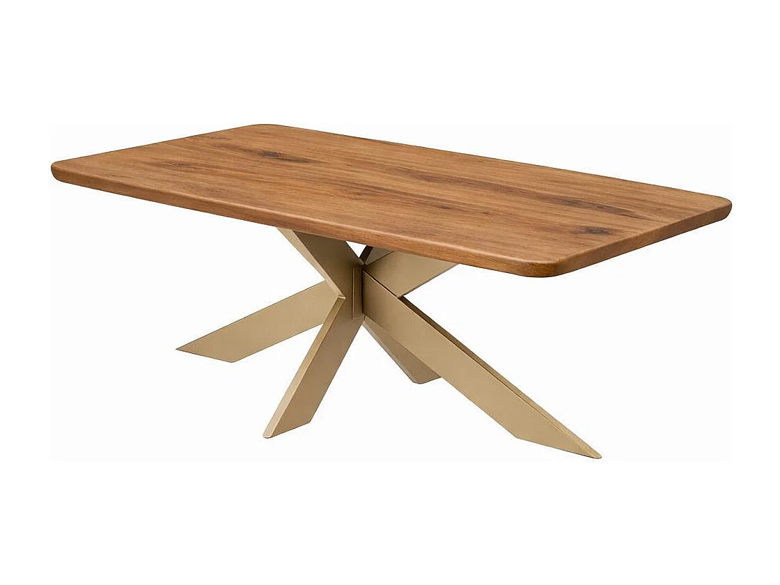 Table extensible chêne brun bords biseautés pied grège fin 200 cm PALERME