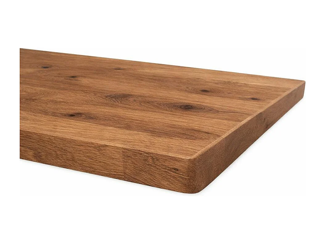 Table extensible chêne brun bords biseautés pieds en U 220 cm PALERME