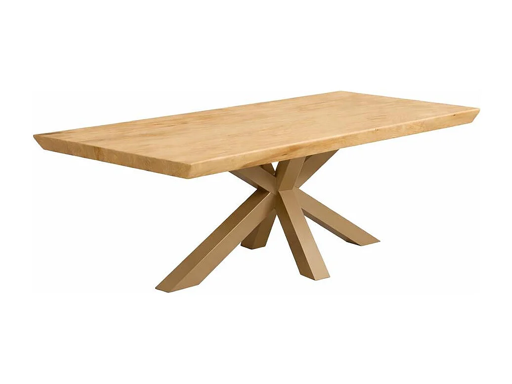 Table extensible chêne huilé bords biseautés pied grège 240 cm PALERME