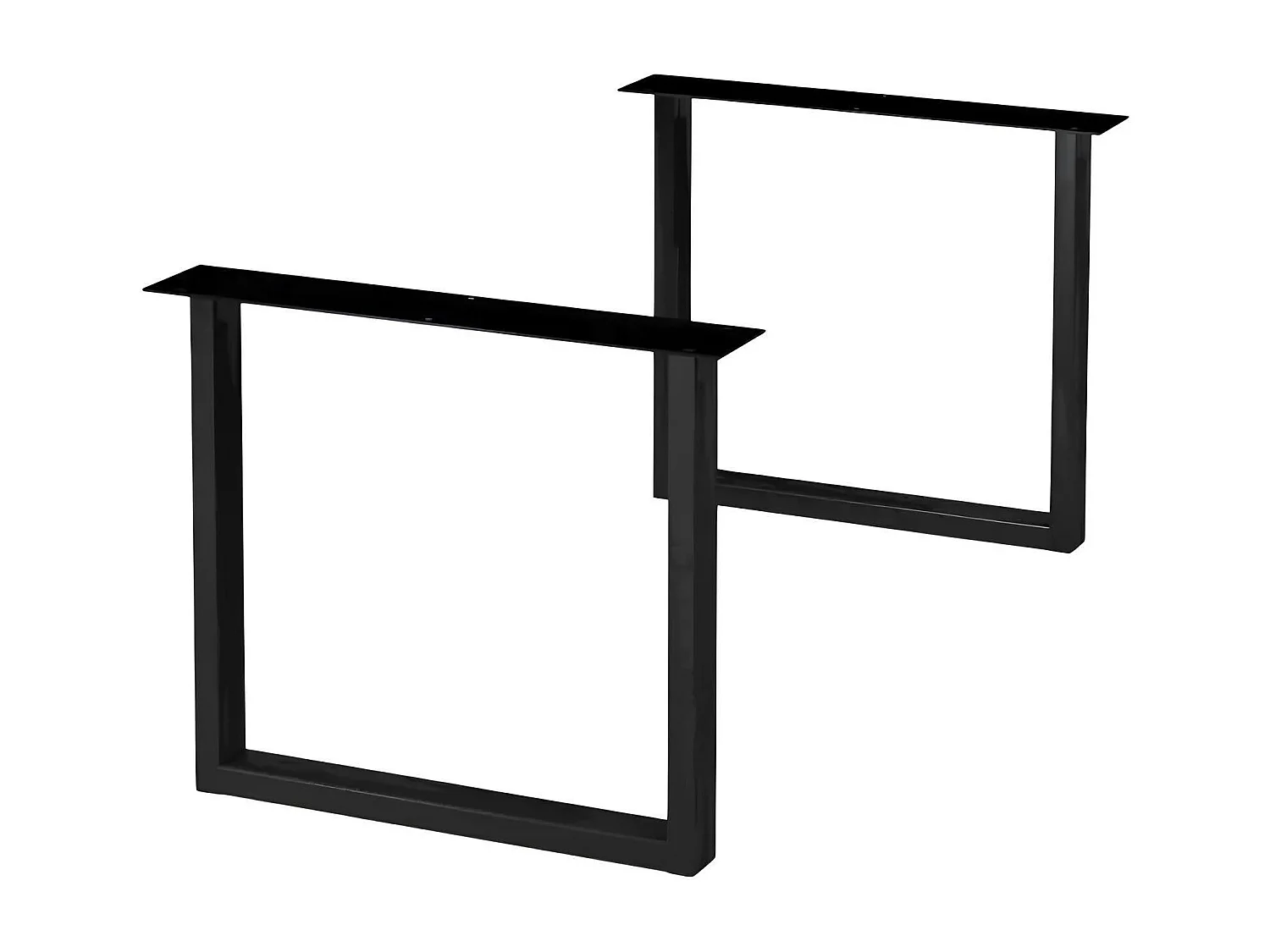 Table extensible chêne grisé bords biseautés pieds en U 180 cm PALERME