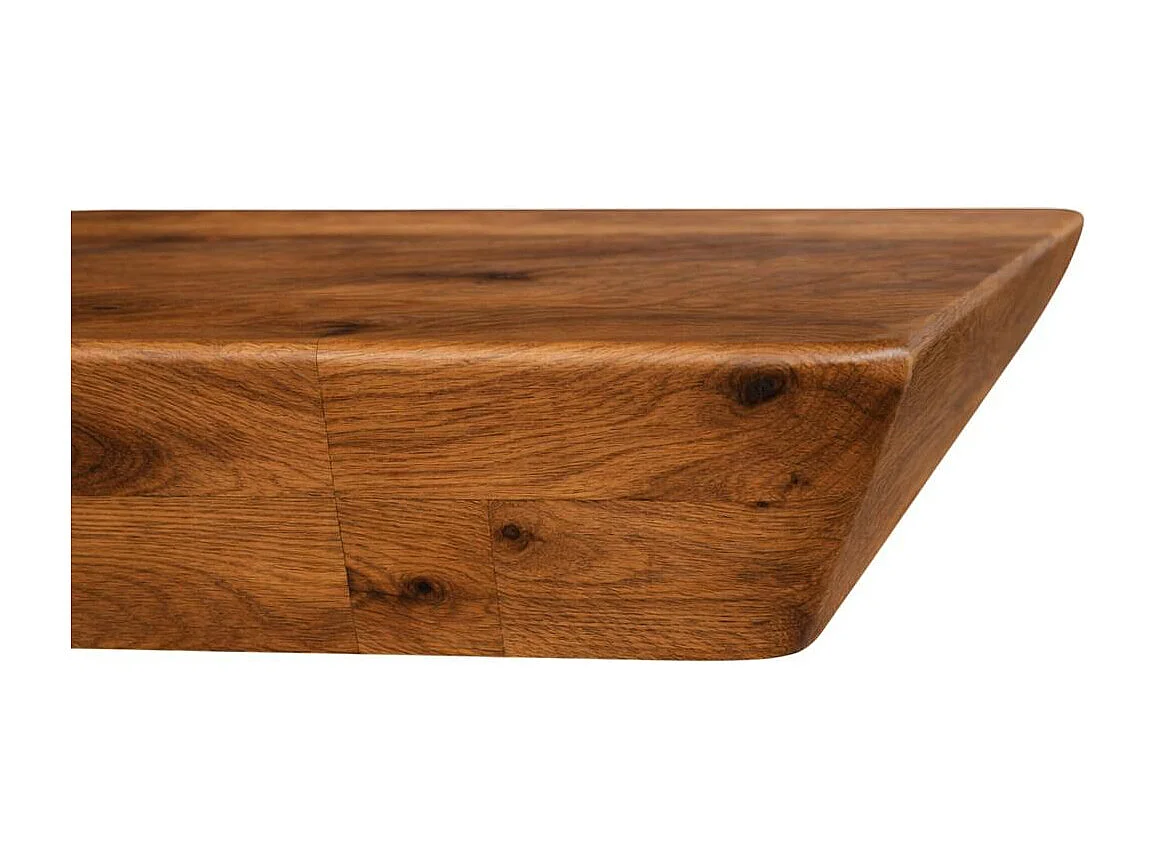 Table extensible chêne brun bords biseautés pieds en X 240 cm PALERME