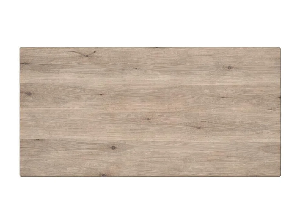 Table extensible chêne grisé bords biseautés pied noir fin 200 cm PALERME