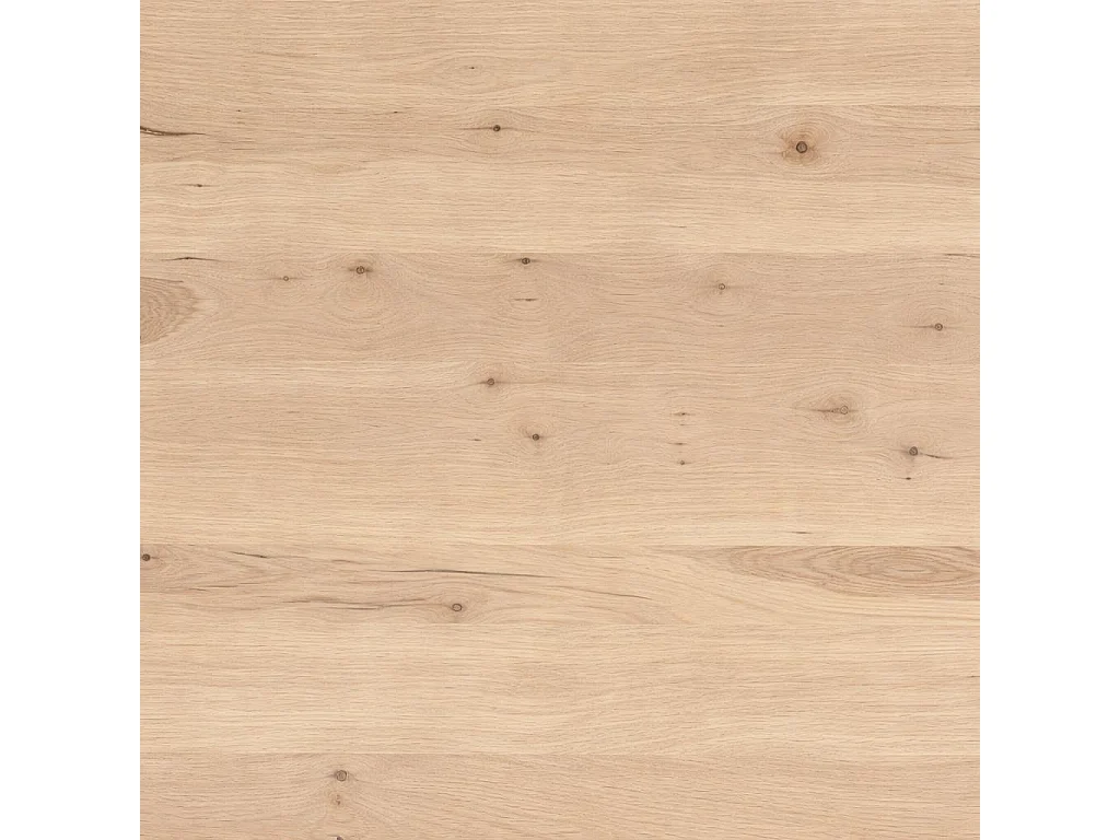 Table extensible chêne grisé bords biseautés pieds verre 220 cm PALERME