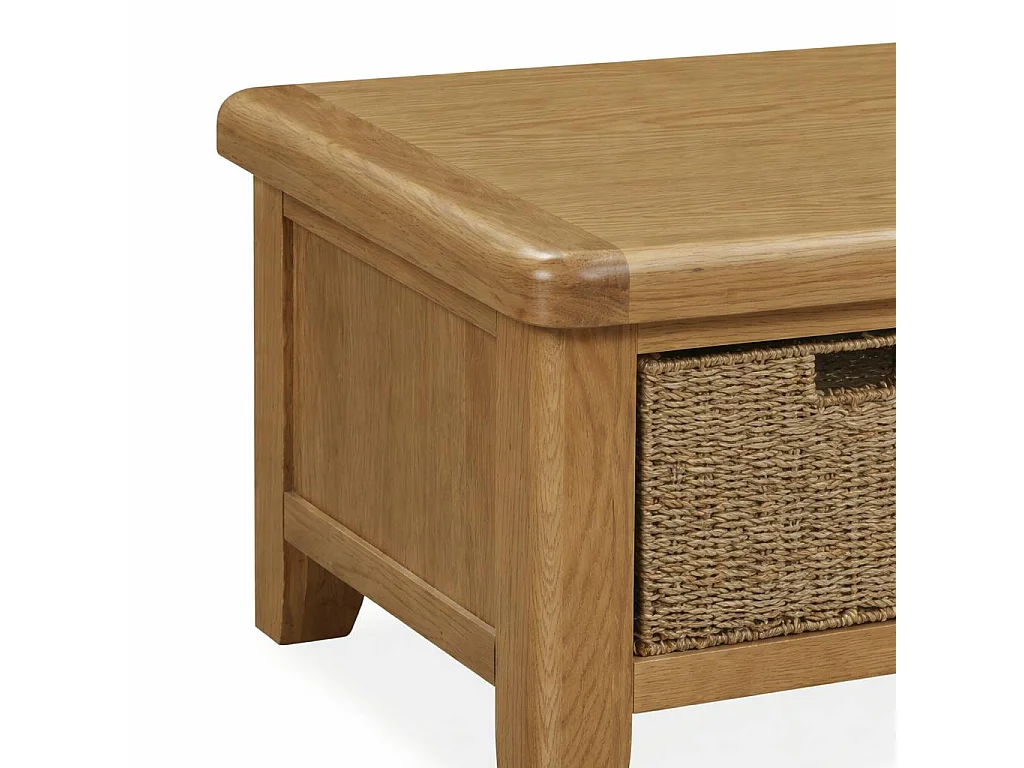 Table basse campagne chic avec 2 paniers de rangement VALMONT