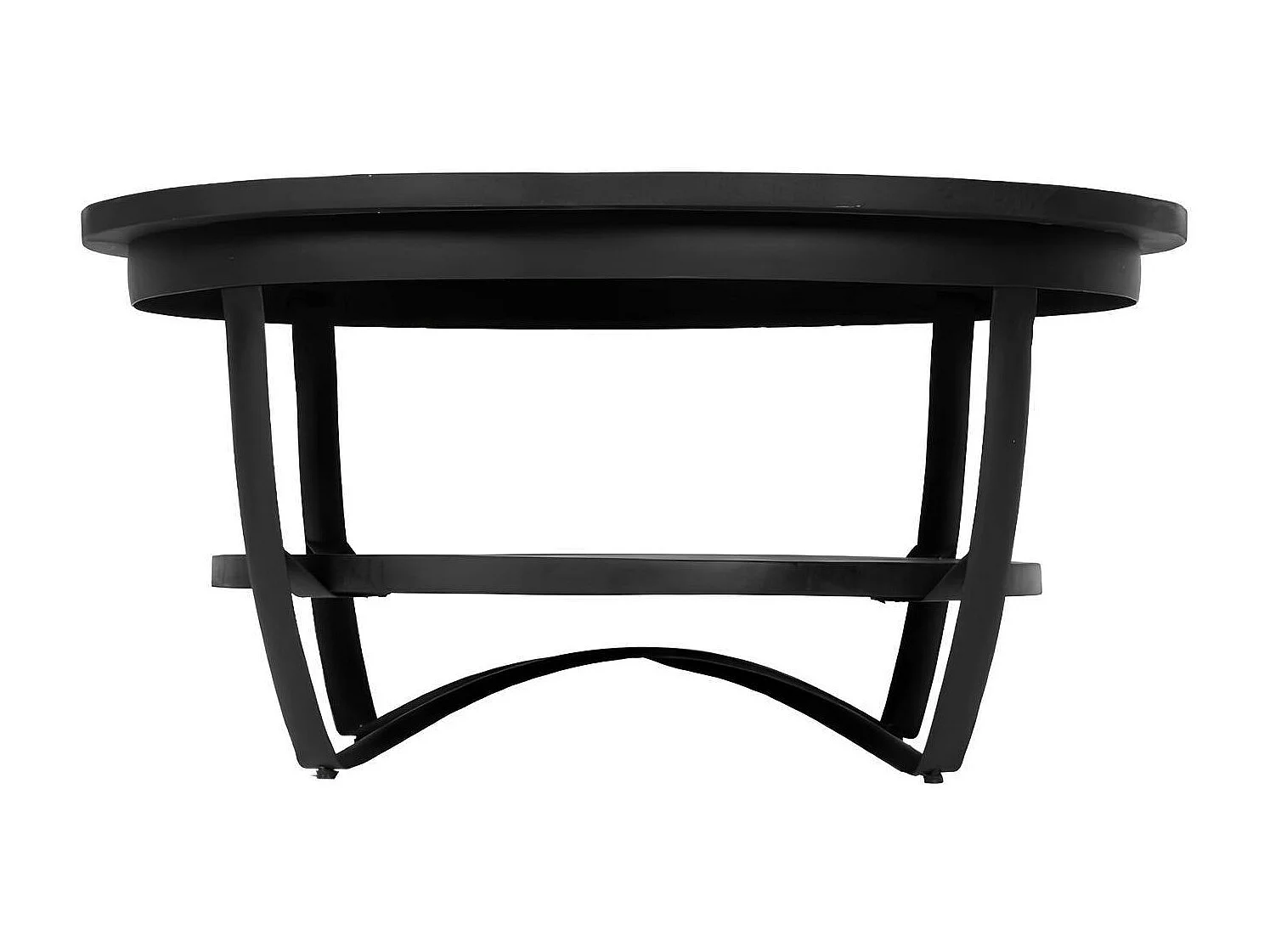 Table basse ronde bois noir et métal Ø70 cm OMAHA