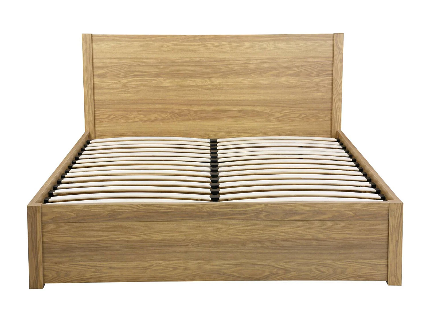 Letto con rete a doghe e testiera 160x200cm + 4 cassetti, marrone