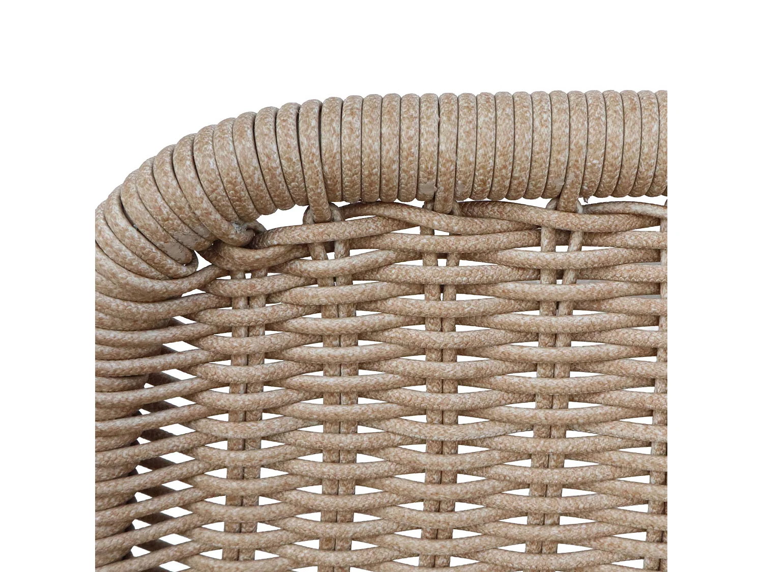 Sillón relax y reposapiés de aluminio y cuerda, set de 2 beige