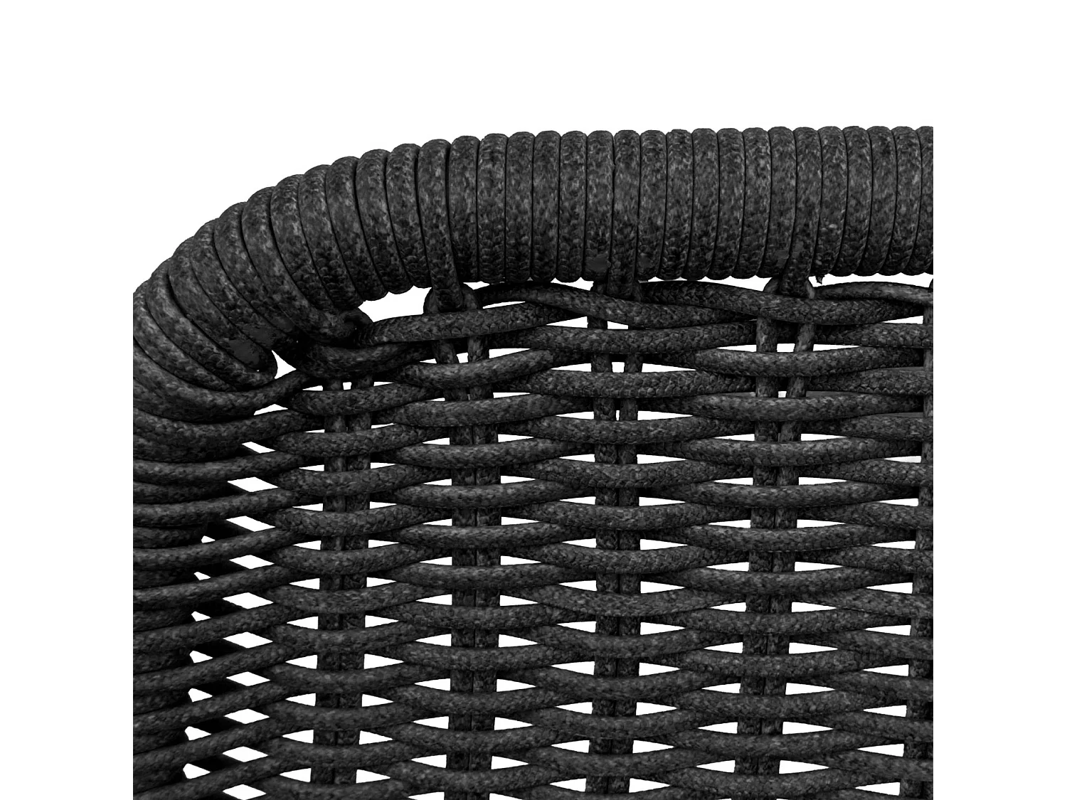 Sillón relax y reposapiés de aluminio y cuerda, set de 2 antracita