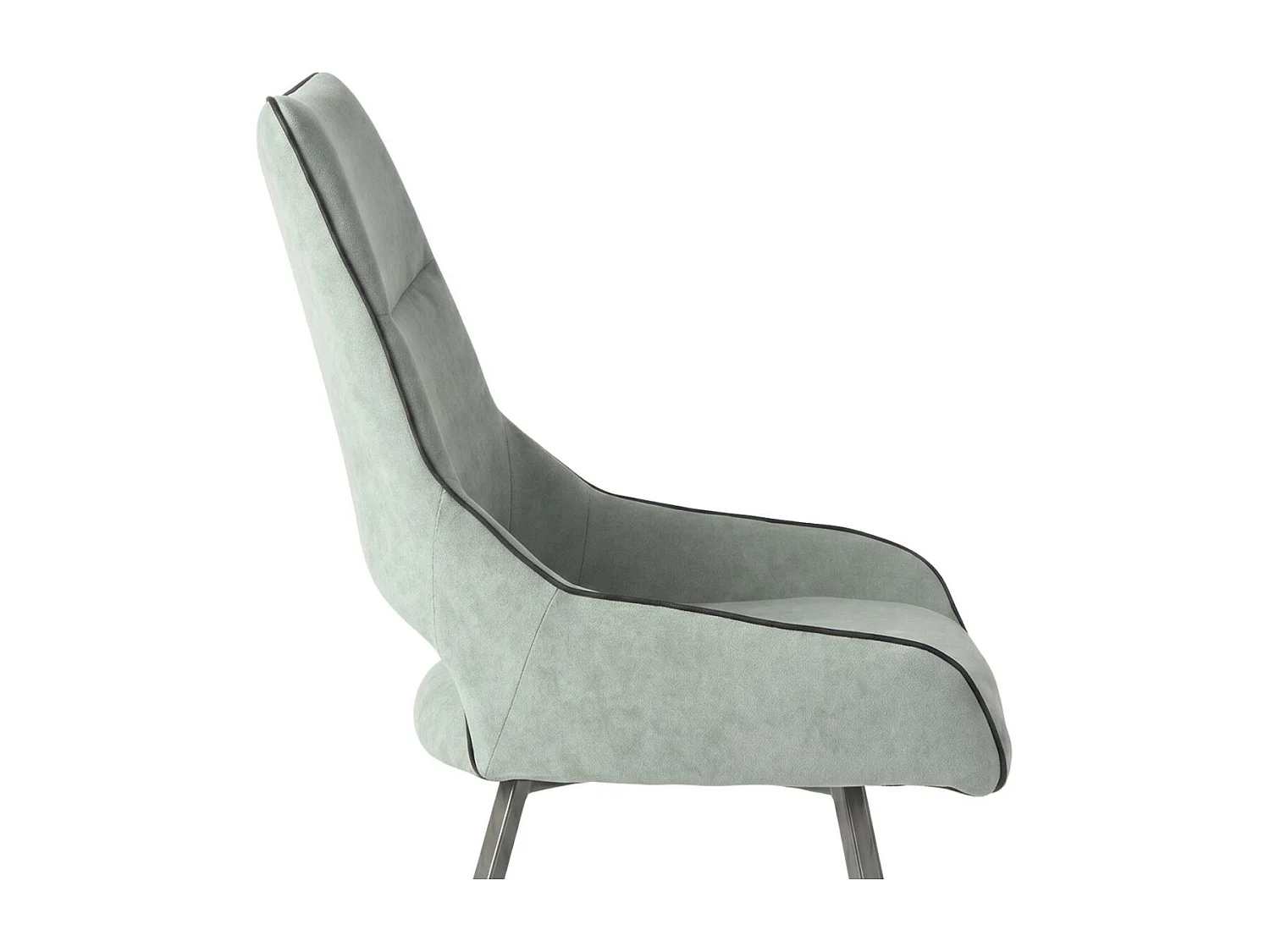 Lot de 2 chaises tissu coloris vert d'eau pieds métal laqué gris - SILOUAN