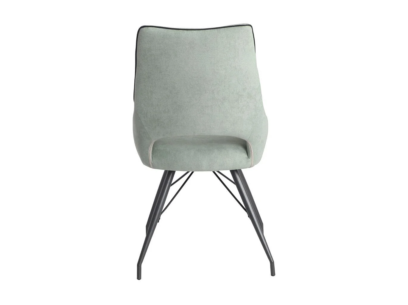 Lot de 4 chaises tissu coloris vert d'eau pieds métal laqué gris - SILOUAN