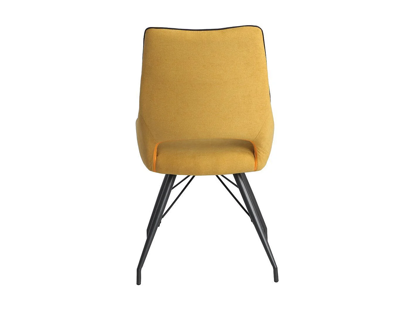 Lot de 2 chaises tissu coloris jaune pieds métal laqué gris - SILOUAN