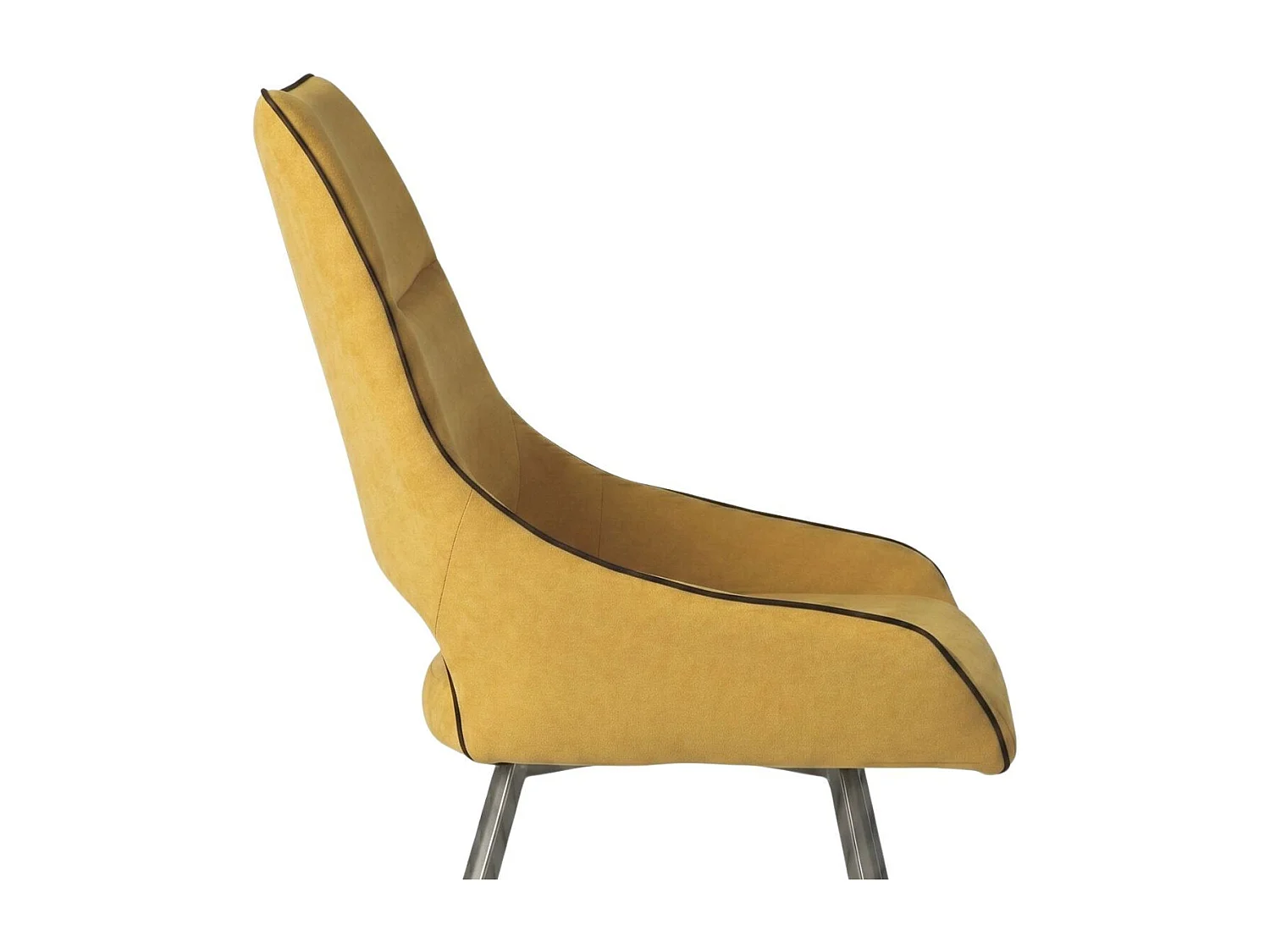 Lot de 2 chaises tissu coloris jaune pieds métal laqué gris - SILOUAN