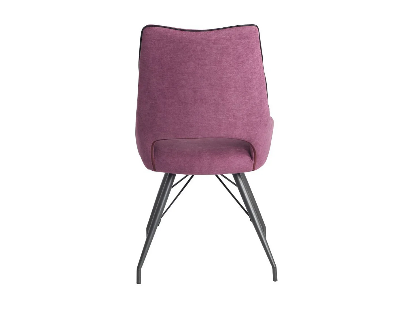 Lot de 4 chaises tissu coloris violet pieds métal laqué gris - SILOUAN