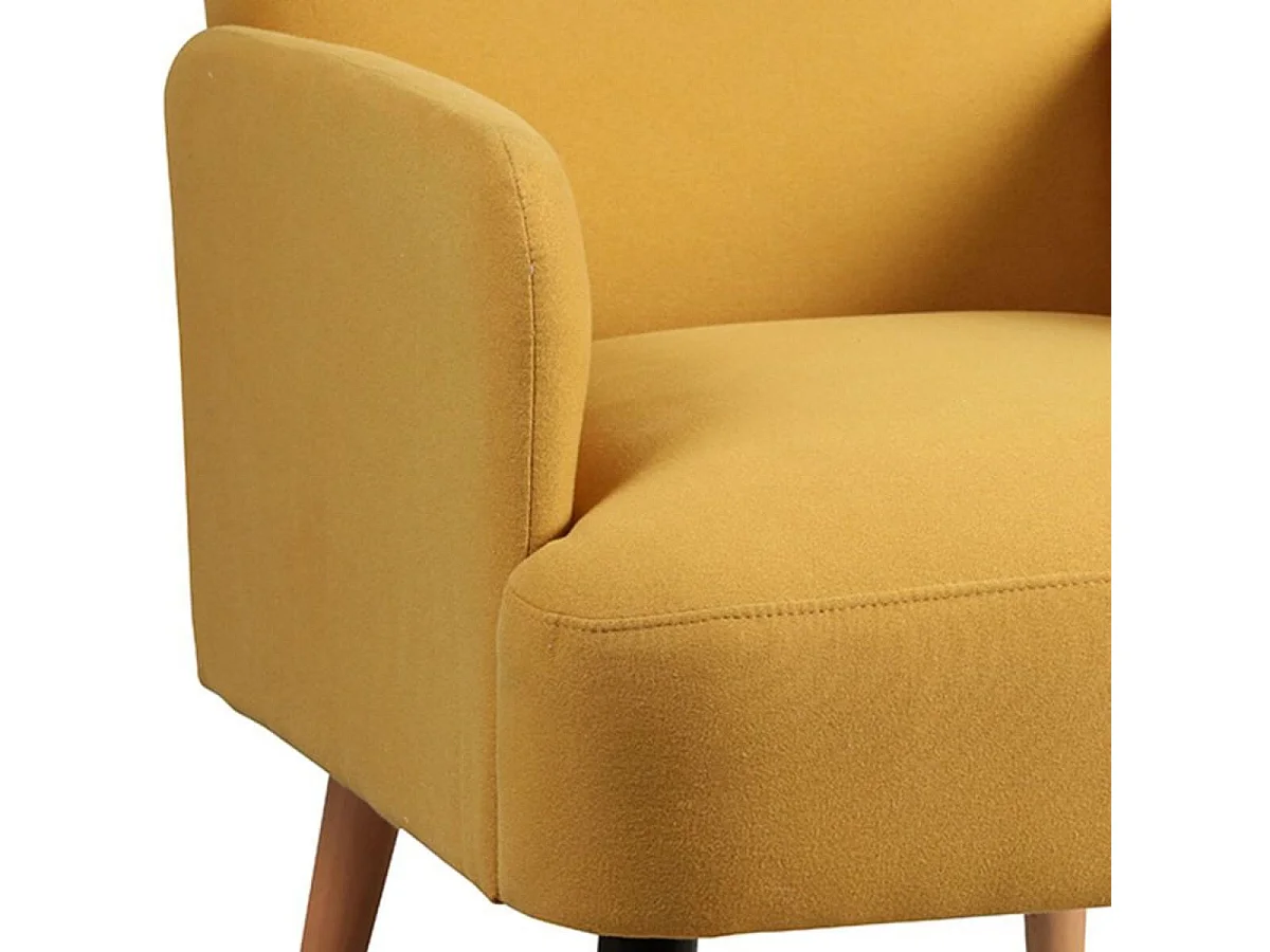 Fauteuil Rembourré Tissu Jaune - TEODORE