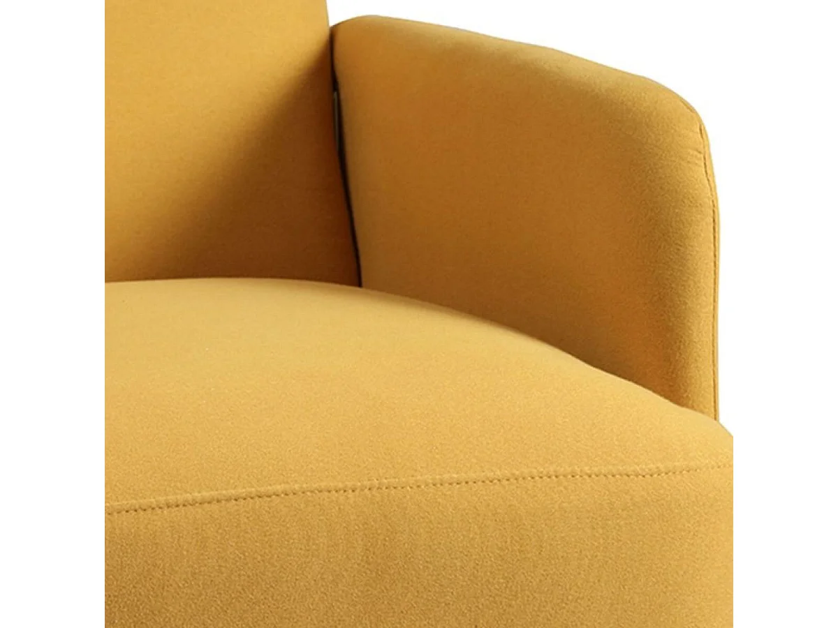 Fauteuil Rembourré Tissu Jaune - TEODORE
