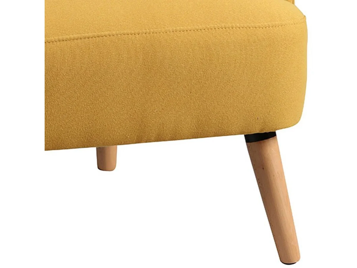 Fauteuil Rembourré Tissu Jaune - TEODORE
