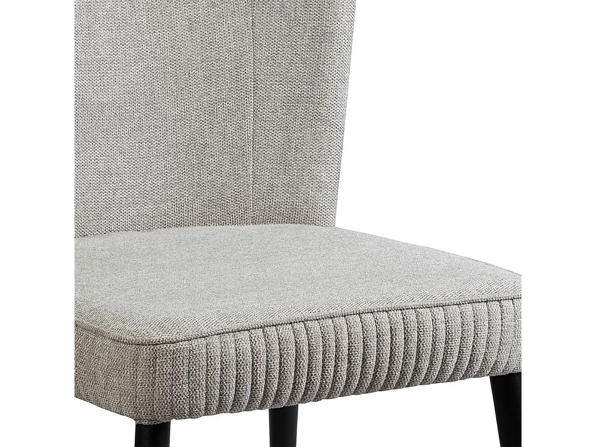 Lot de 2 Tabourets de Bar Tissu Gris Clair Chiné Pieds Métal Noir Mat - MAURINE