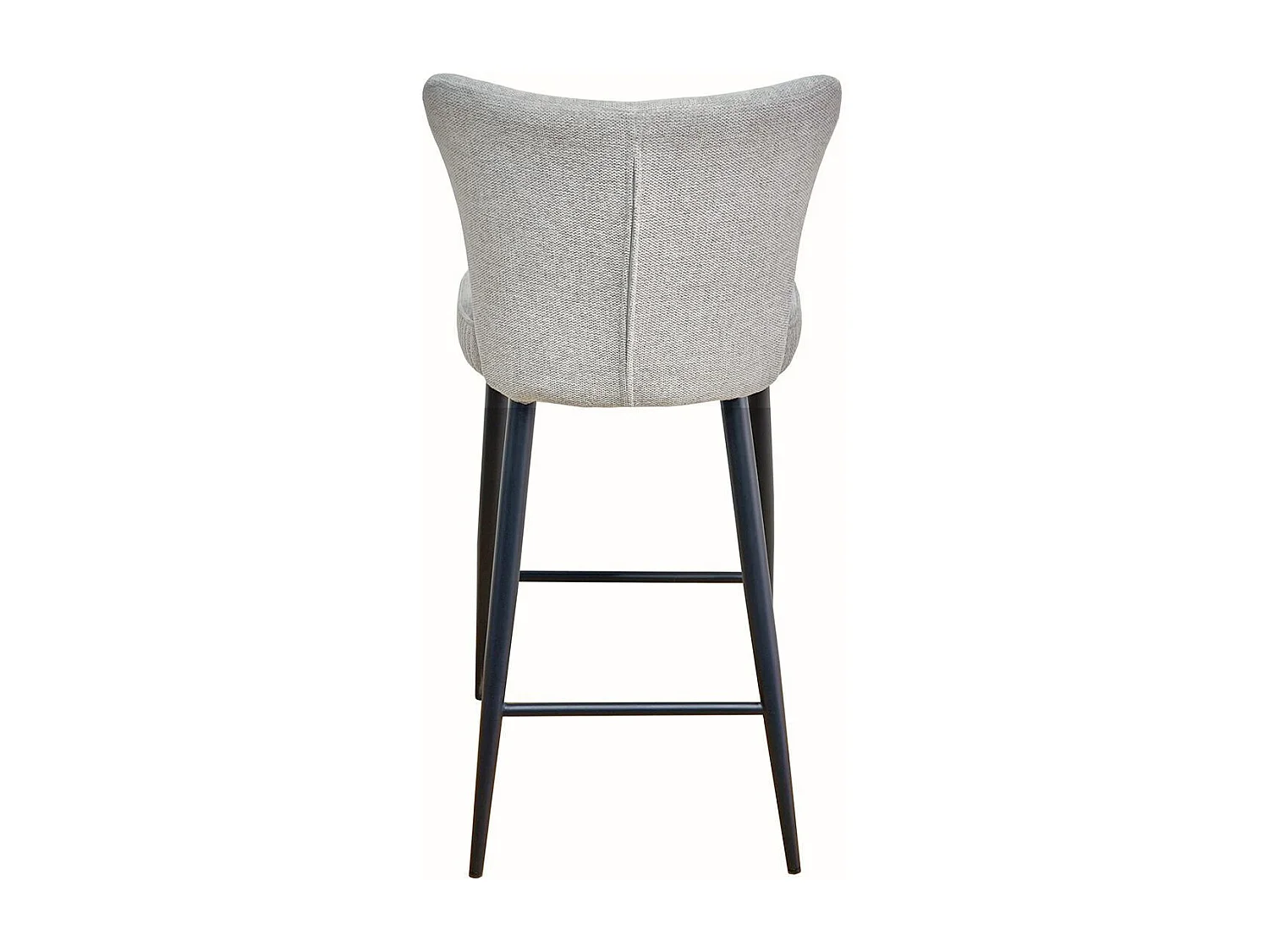 Tabouret de Bar Tissu Gris Clair Chiné Pieds Métal Noir Mat - MAURINE