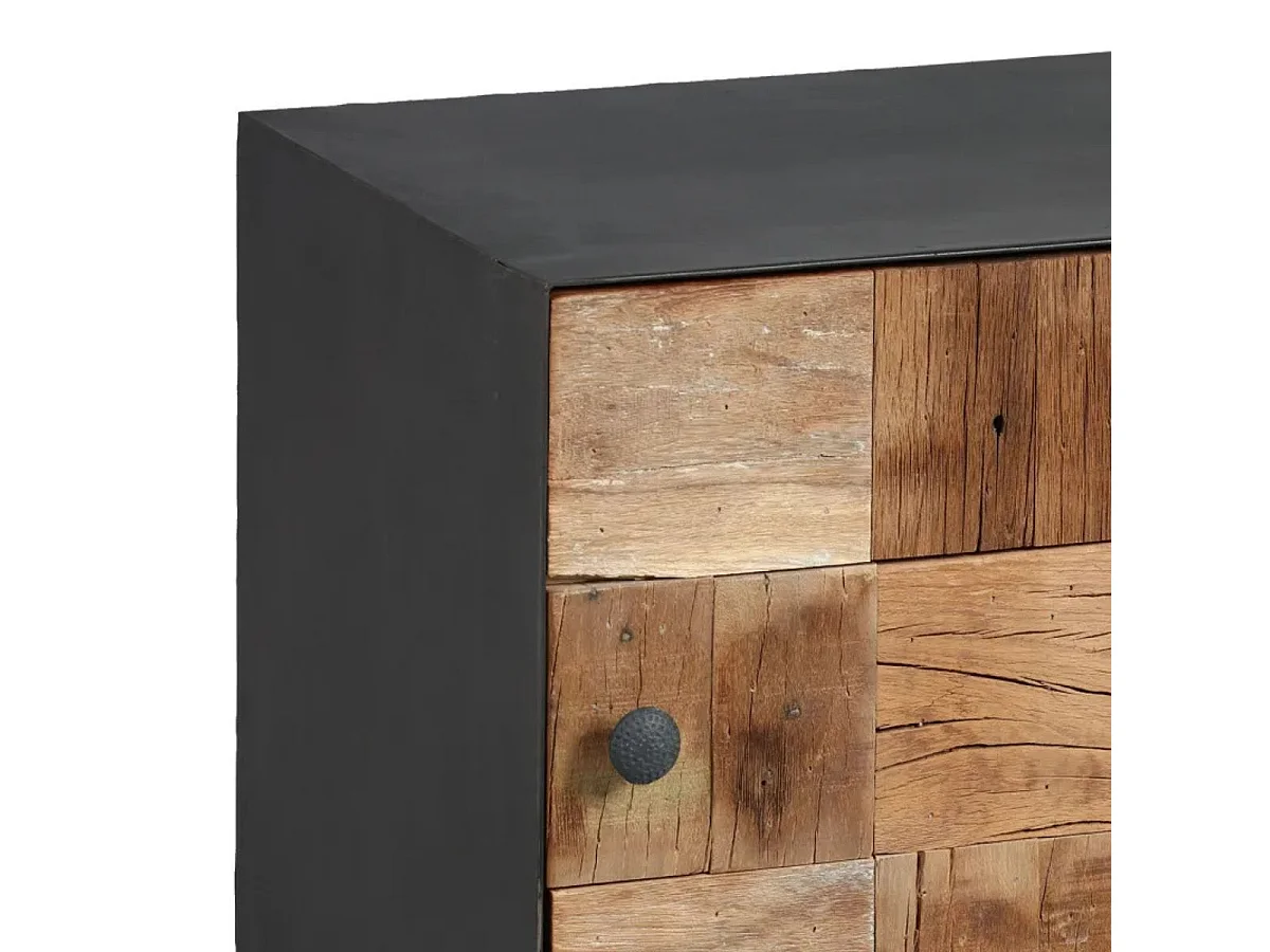 Chevet 1 porte en acier gris mat et façades en bois massif - FULBERT