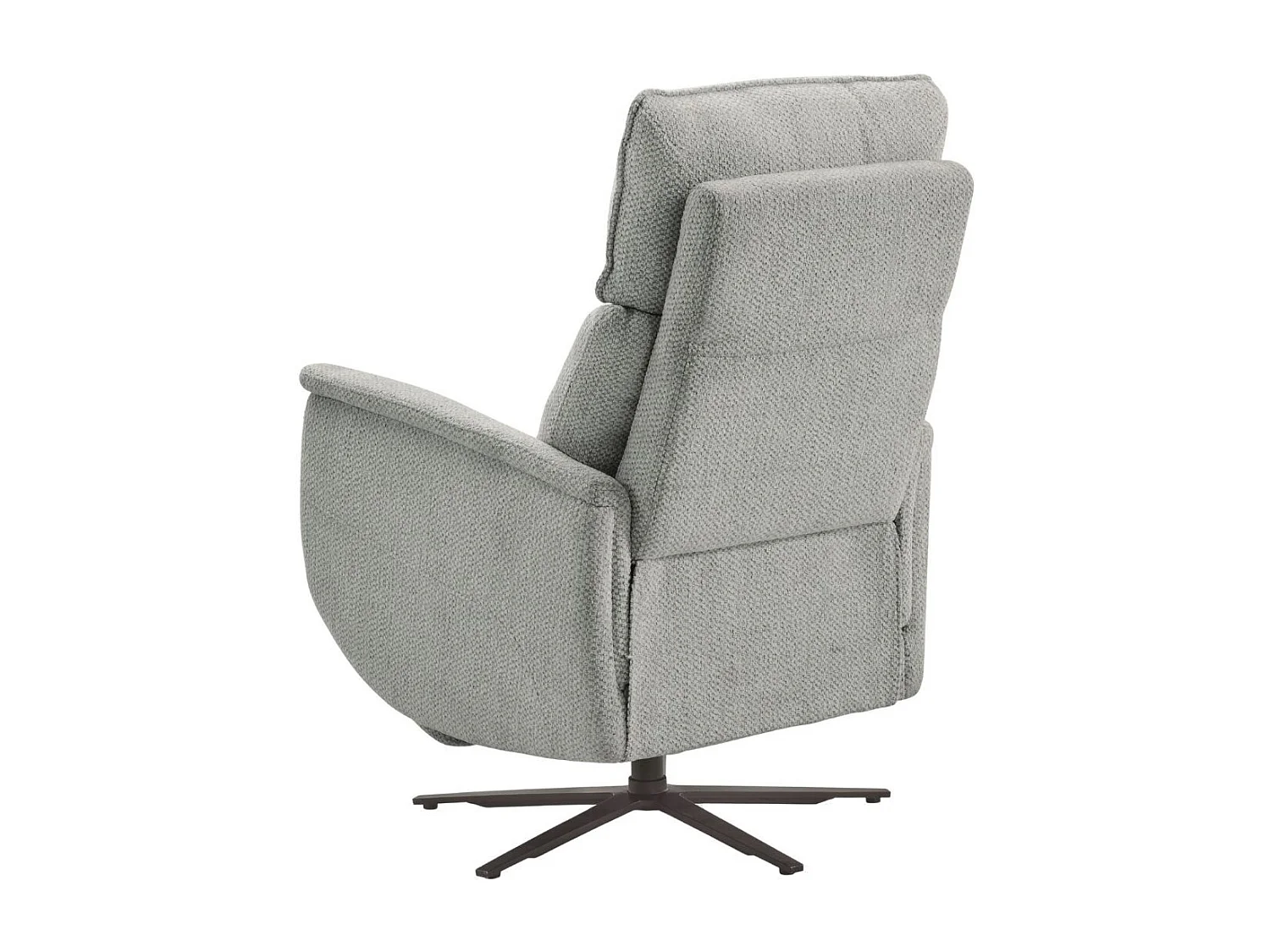 Fauteuil relax électrique pivotant avec têtière manuelle tissu chenille bleu-gris - PARADIZIO