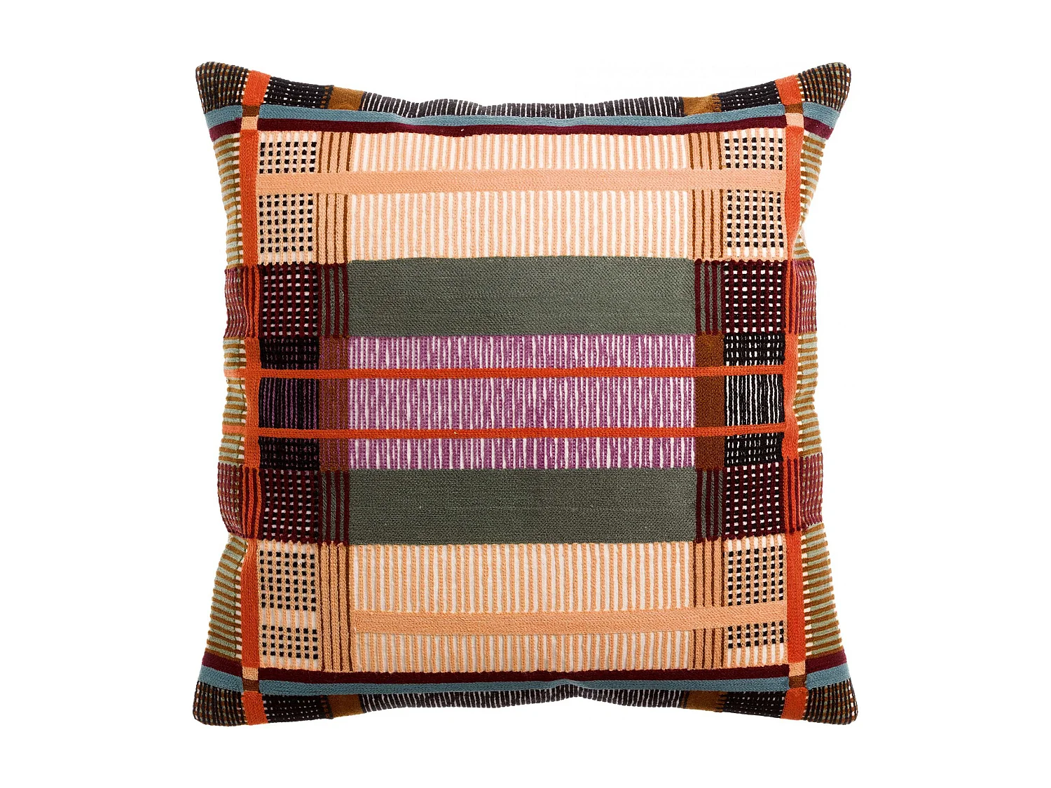Geborduurd kussen Kaël Multico 45 x 45 cm