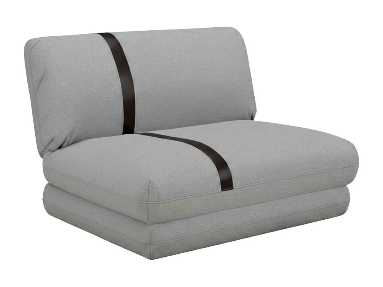 Chauffeuse convertible multipositions tissu Gris chiné avec bande noire - BAKARY