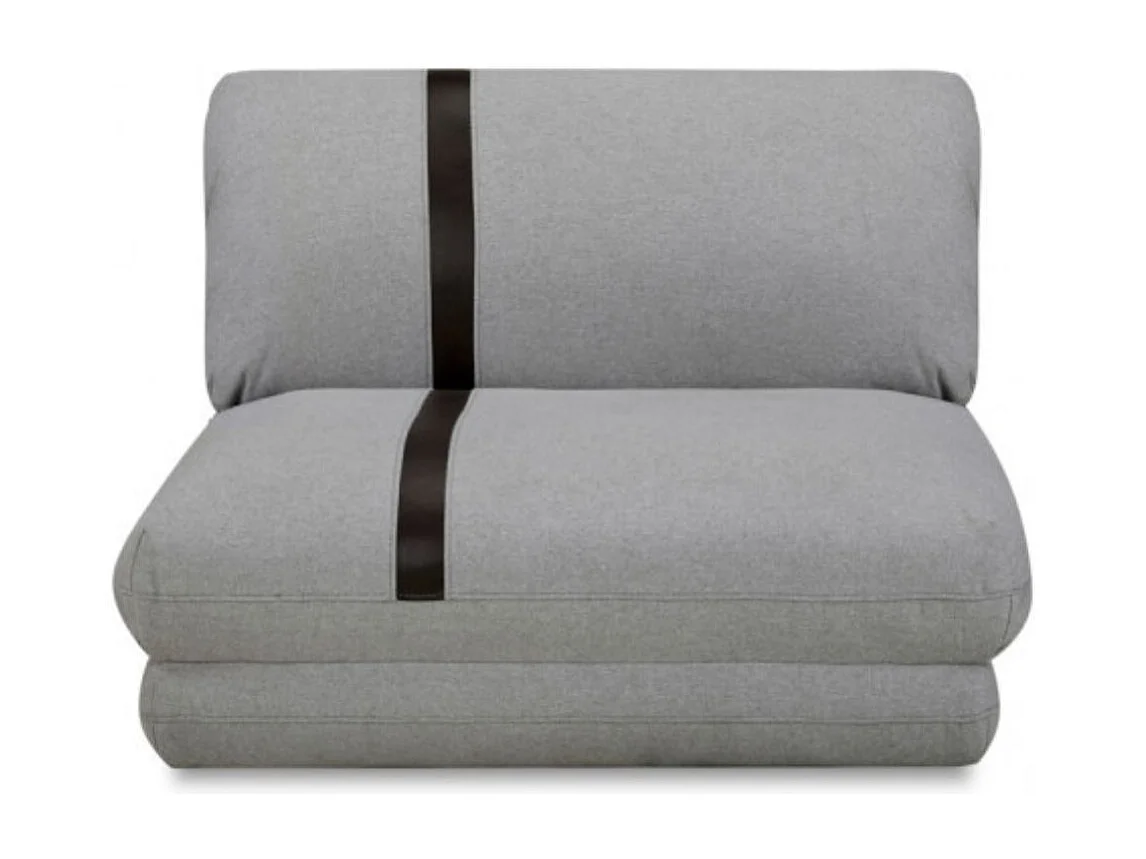 Chauffeuse convertible multipositions tissu Gris chiné avec bande noire - BAKARY