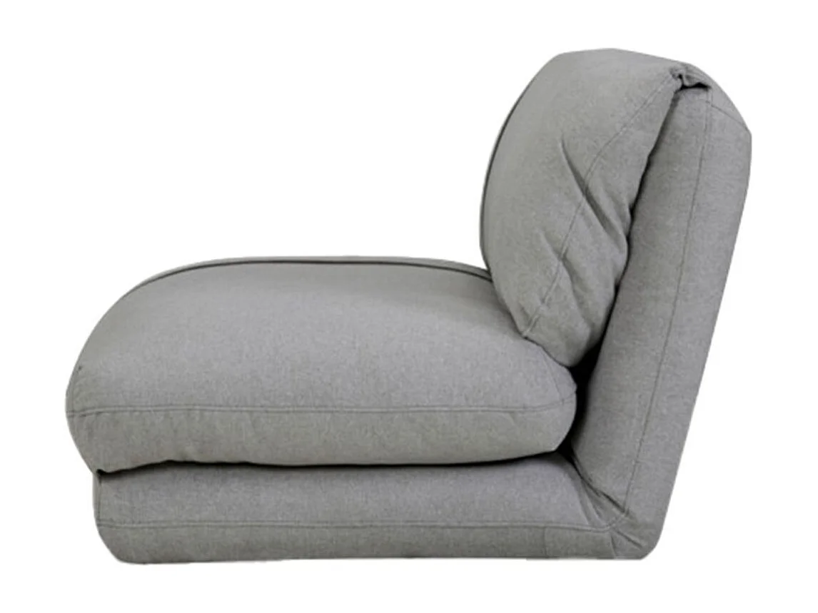 Chauffeuse convertible multipositions tissu Gris chiné avec bande noire - BAKARY