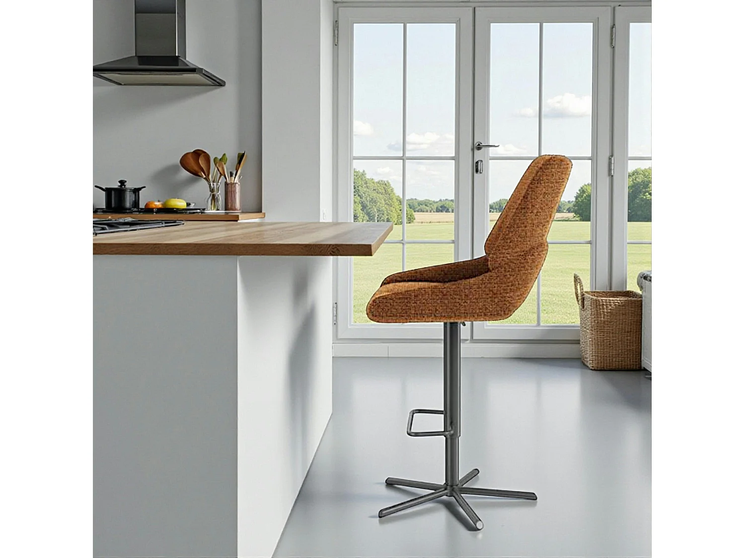 Chaise de bar réglable rouille assise baquet (lot de 2) LIGURIE