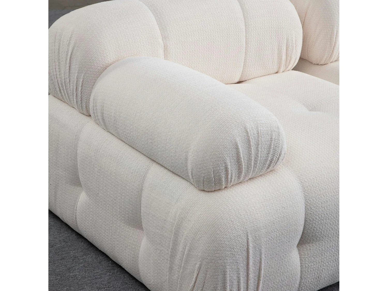 Grand canapé 3 places modulable blanc, assise profonde ICA