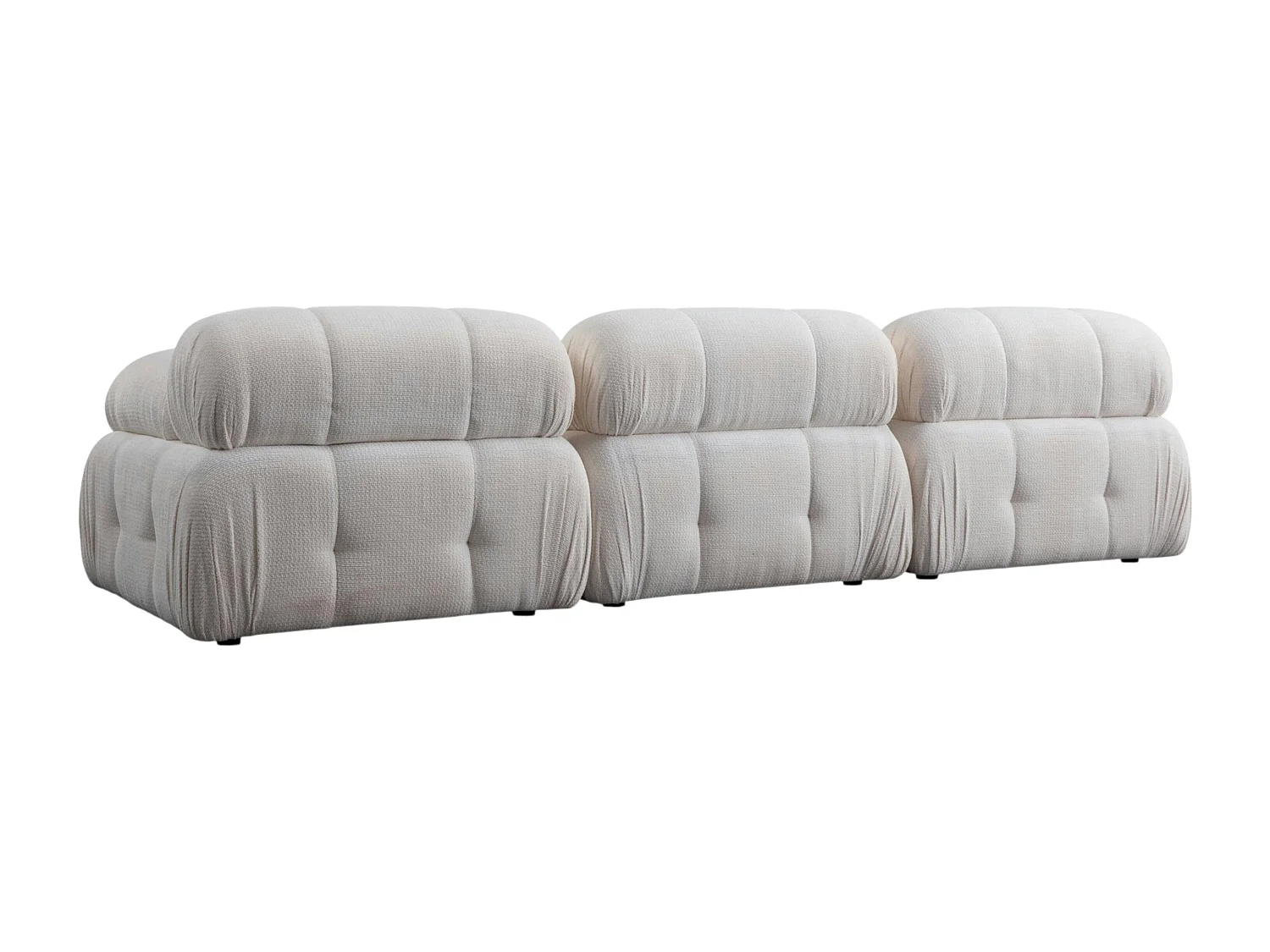 Grand canapé 3 places modulable blanc, assise profonde ICA
