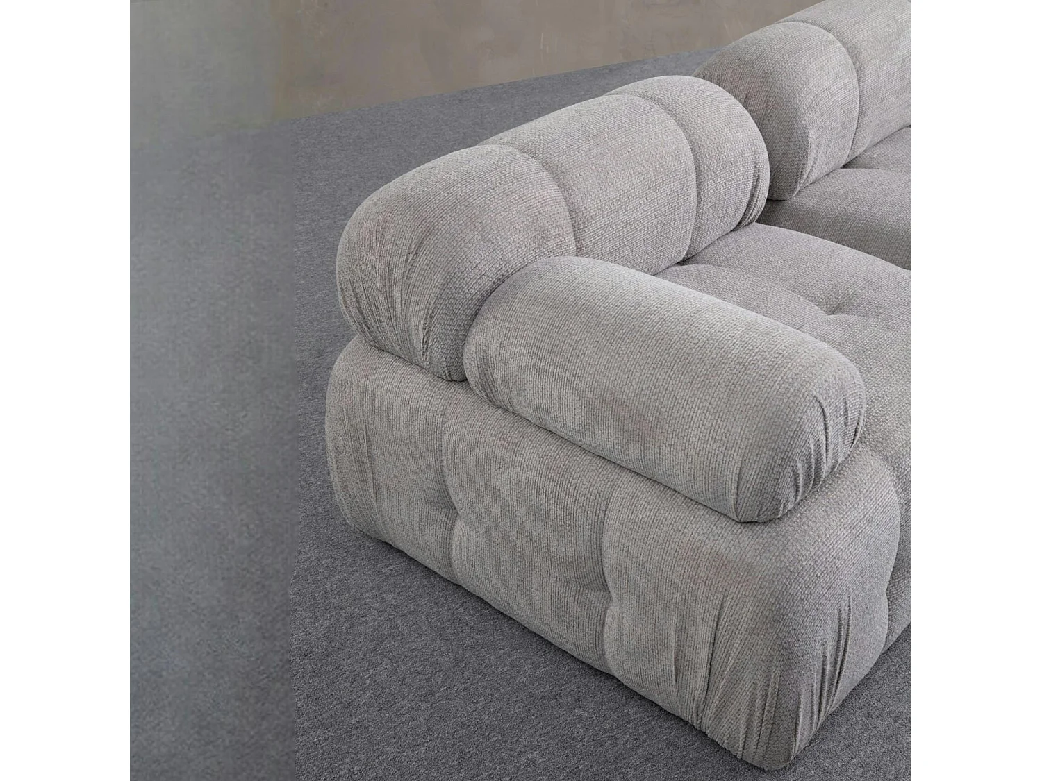 Canapé modulable 2 places gris clair, assise profonde 190 cm ICA