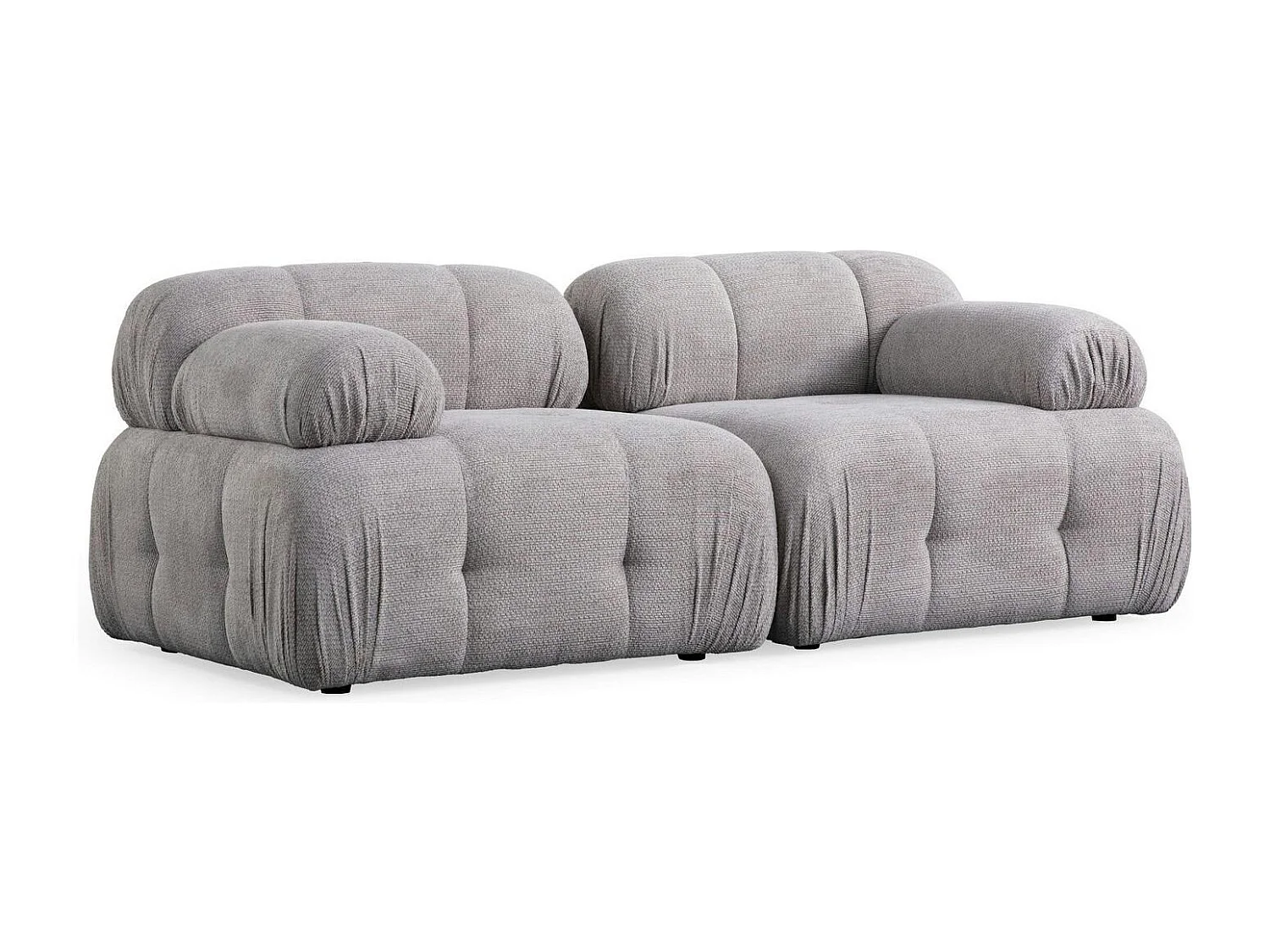 Canapé modulable 2 places gris clair, assise profonde 190 cm ICA