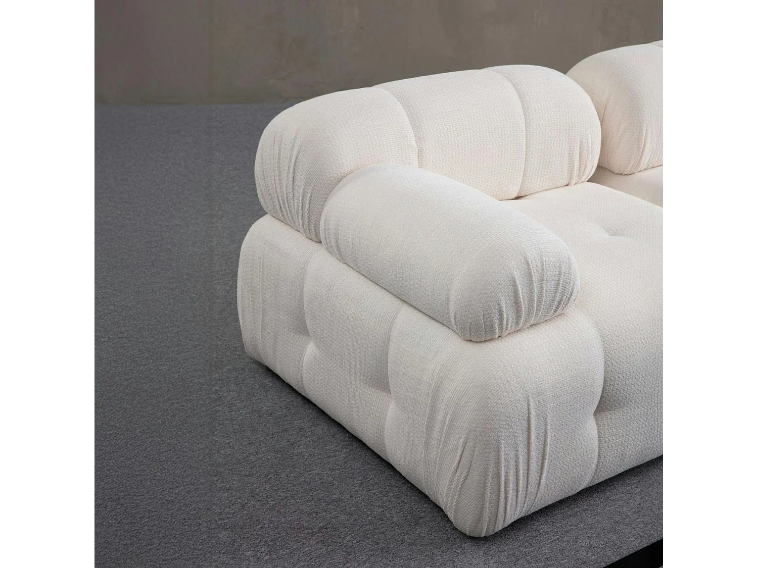 Canapé modulable 2 places blanc, assise profonde 190 cm ICA