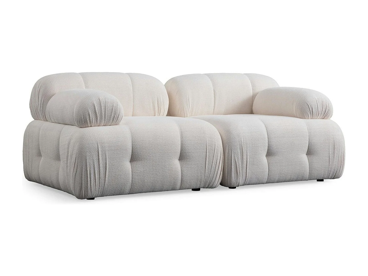 Canapé modulable 2 places blanc, assise profonde 190 cm ICA