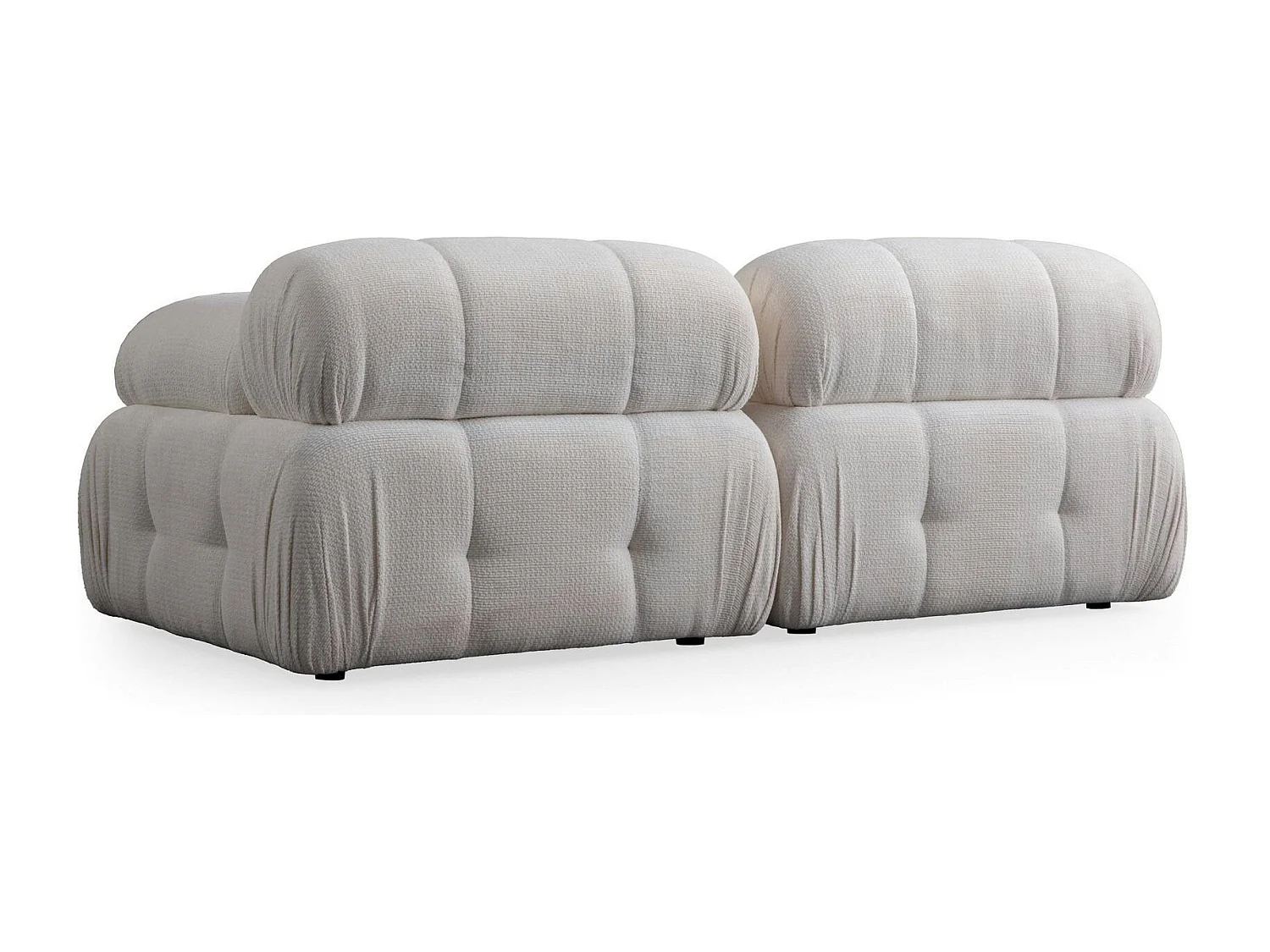 Canapé modulable 2 places blanc, assise profonde 190 cm ICA