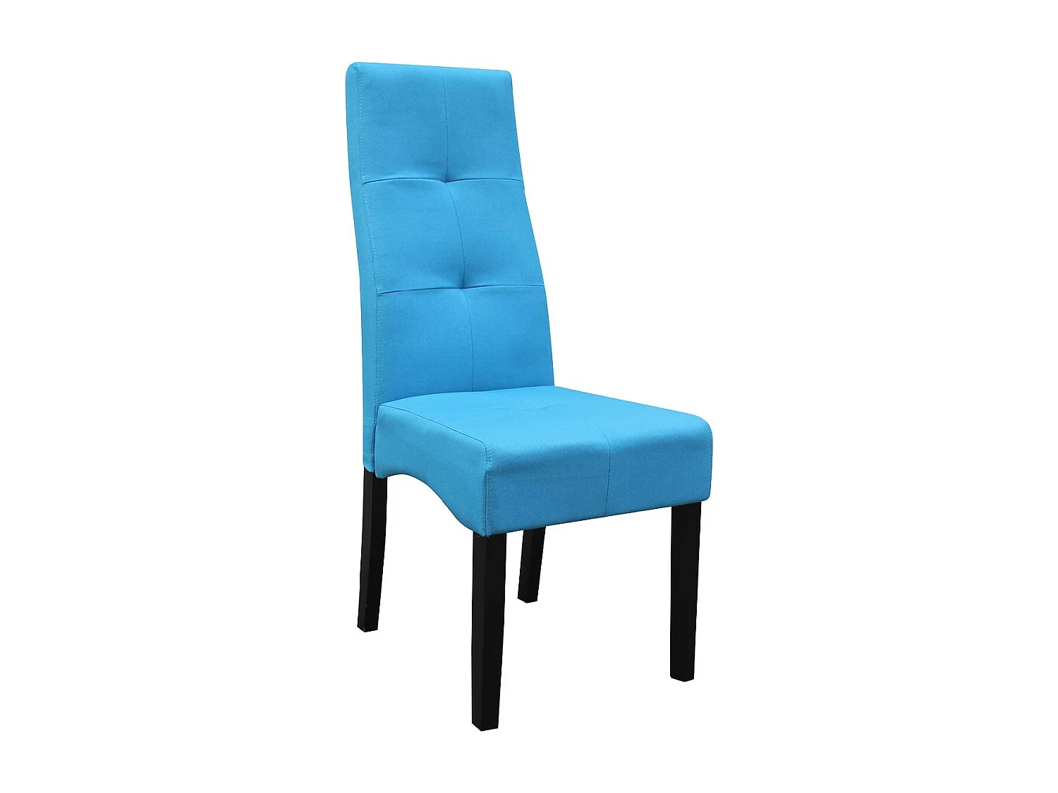 Lot de 6 Chaises tissu bleu turquoise capitonnées - OKSANA