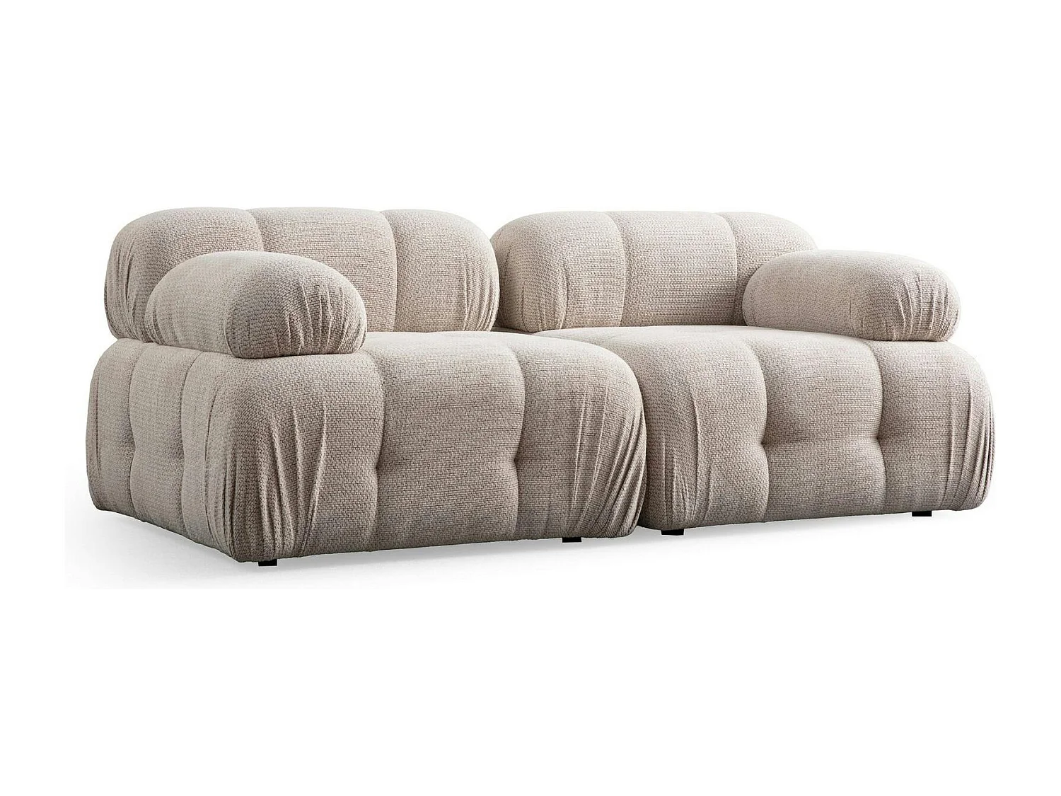 Canapé modulable 2 places écru, assise profonde 190 cm ICA