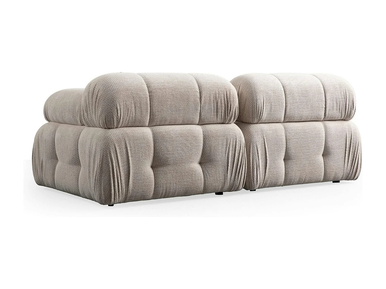 Canapé modulable 2 places écru, assise profonde 190 cm ICA