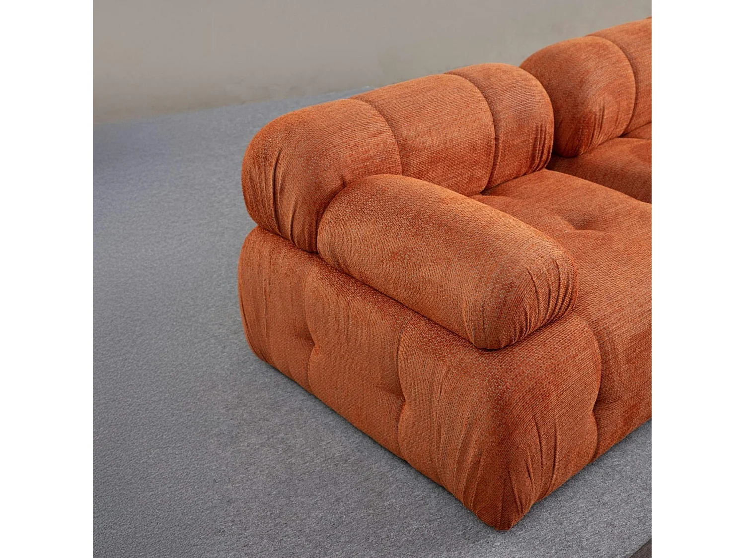 Canapé modulable 2 places rouille, assise profonde 190 cm ICA