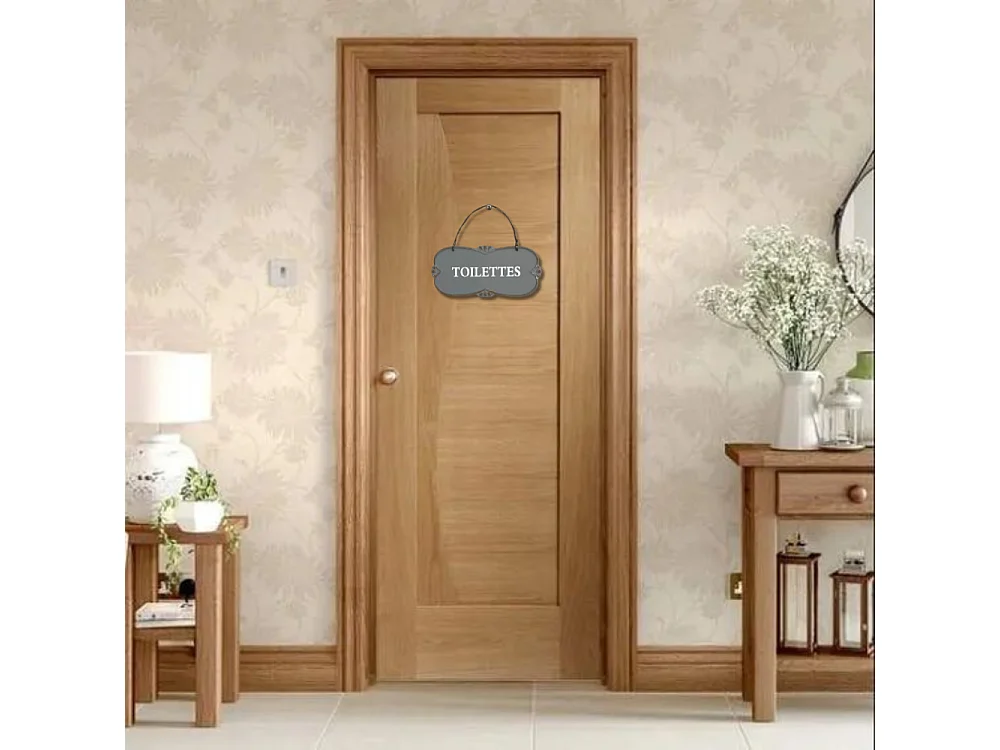 Plaque de porte décorative vintage de toilettes en métal gris 22x10cm