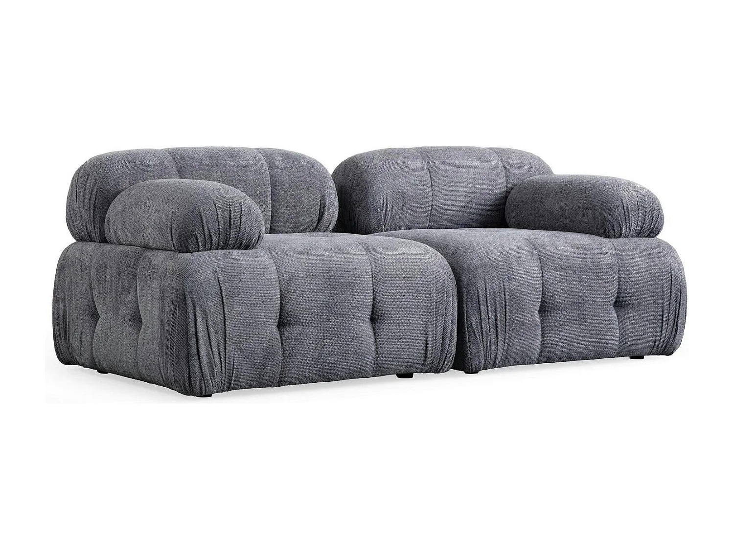 Canapé modulable 2 places gris, assise profonde 190 cm ICA