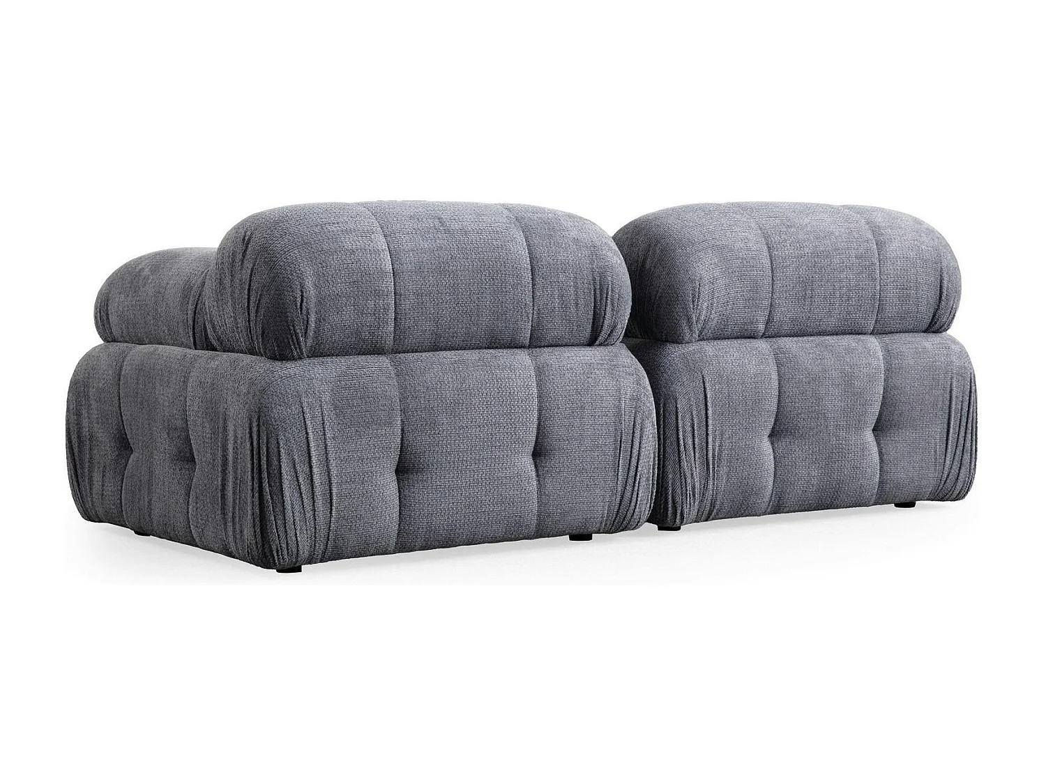 Canapé modulable 2 places gris, assise profonde 190 cm ICA