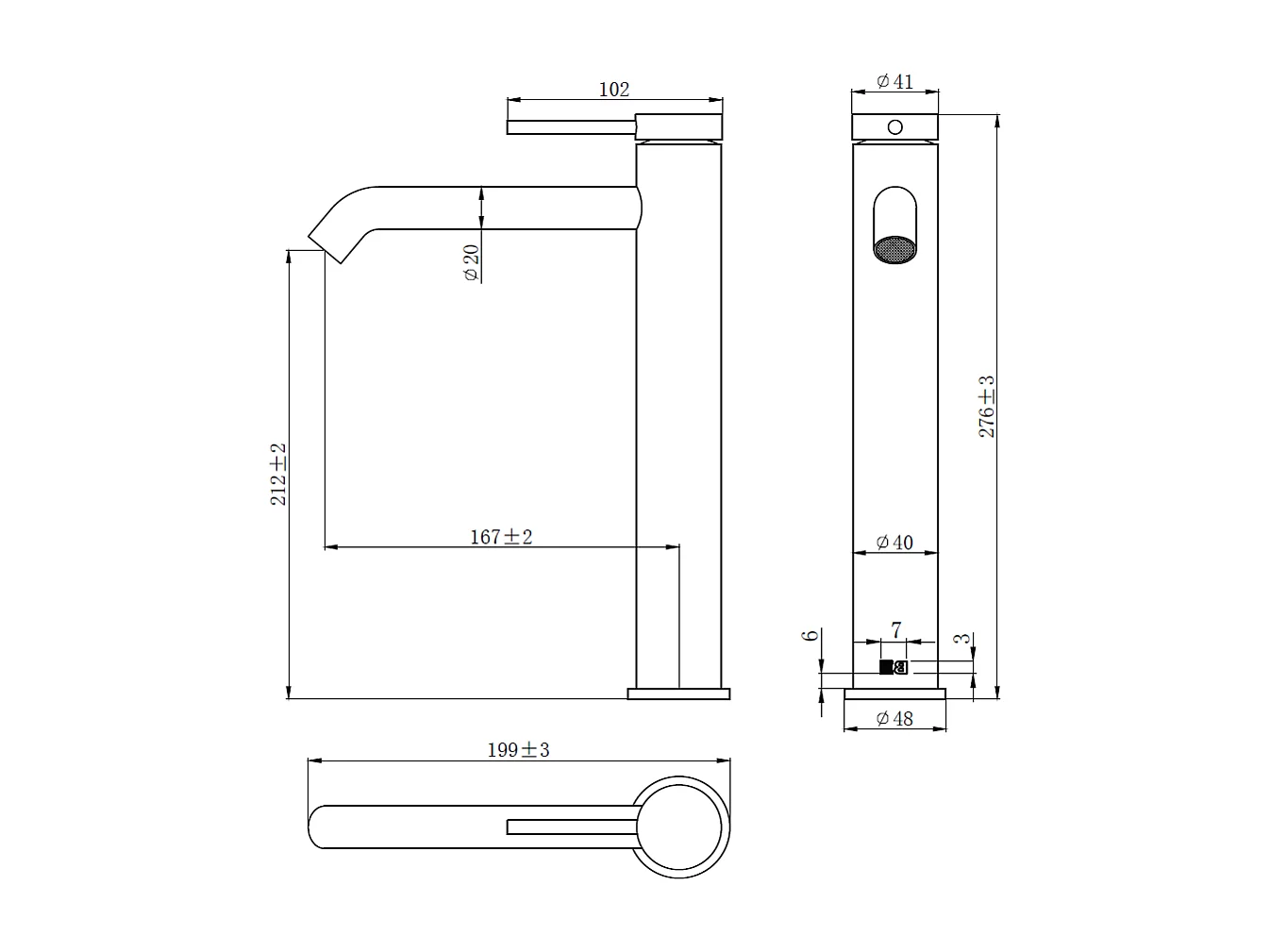 Lollipop wastafelmengkraan laag roestvrijstalen uitvoering - Essebagno