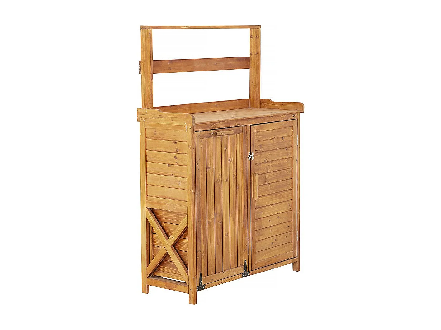 Gartenabfalleimer mit Holzaufbewahrung "Lou" - 103 x 42 x 152 cm - Braun