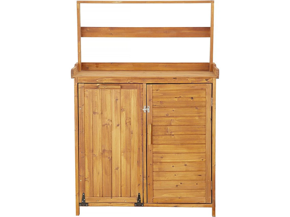 Armoire de jardin en bois avec poubelle intégrée "Lou" - Marron