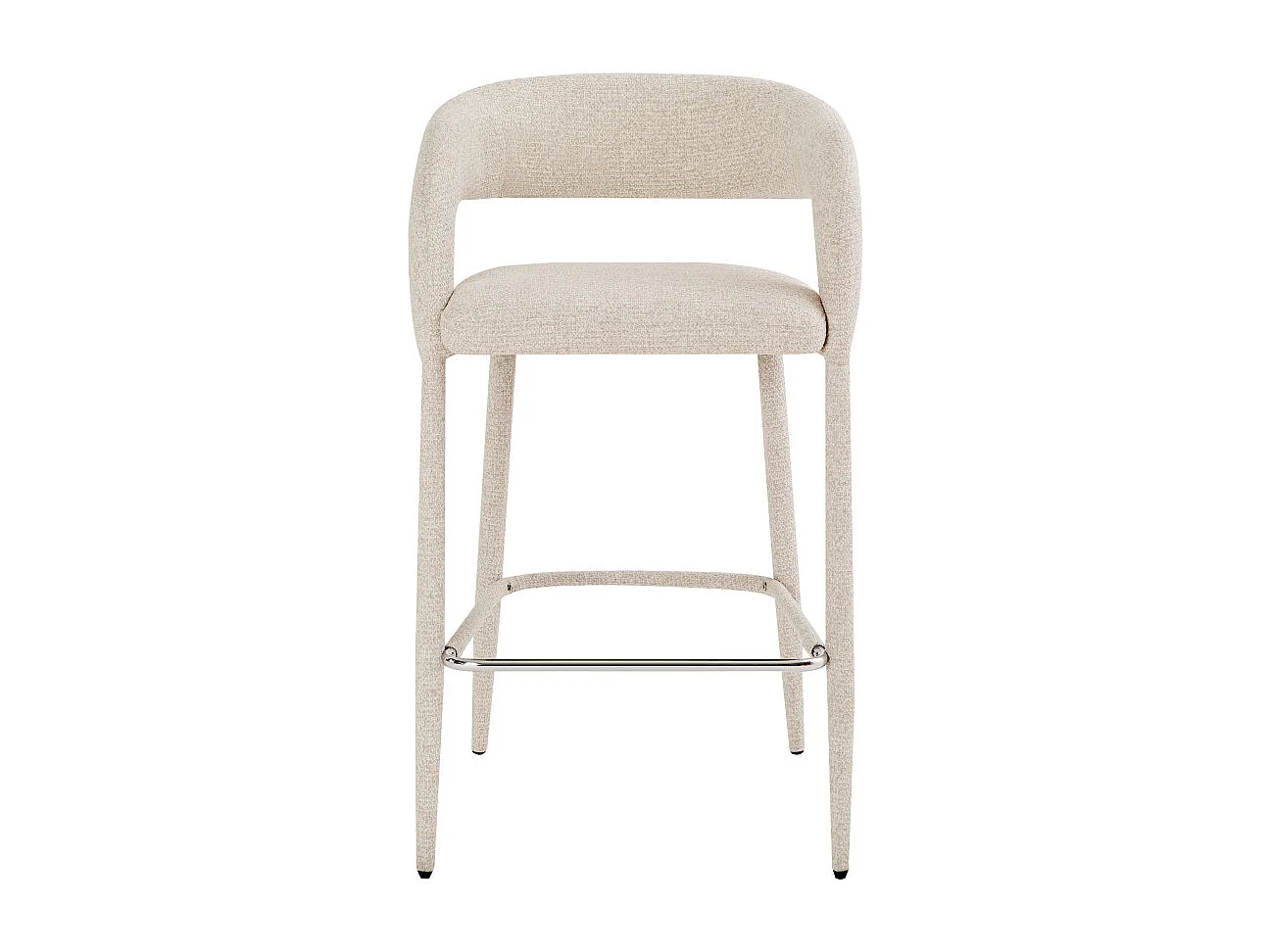 Romy - Lot de 2 chaises de bar en tissu H75cm - Beige chiné