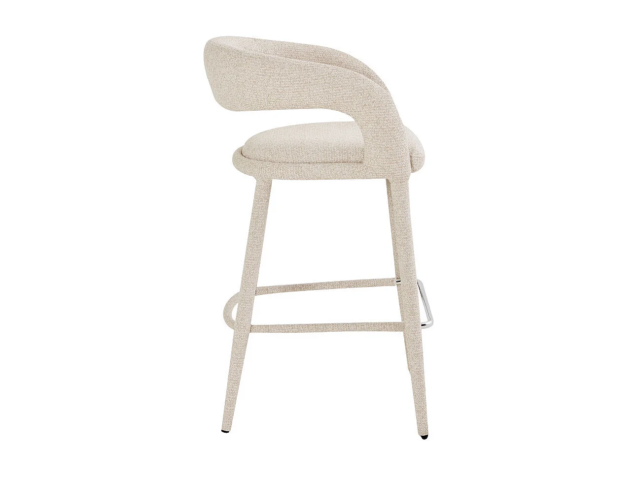 Romy - Lot de 2 chaises de bar en tissu H75cm - Beige chiné